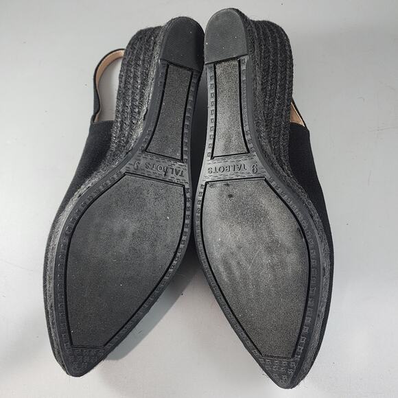 Talbots Women's Size 9M Black Wedge Slingback Closed Toe Espadrille Sandals - Picture 5 of 9